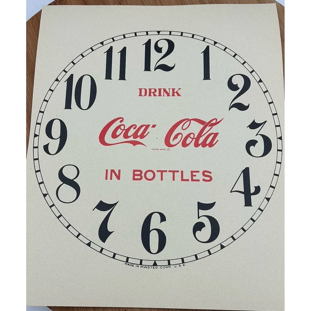 Coca Cola Clock Face - Large Size For Ingram, Gilbert Etc!‎ NOS Vintage